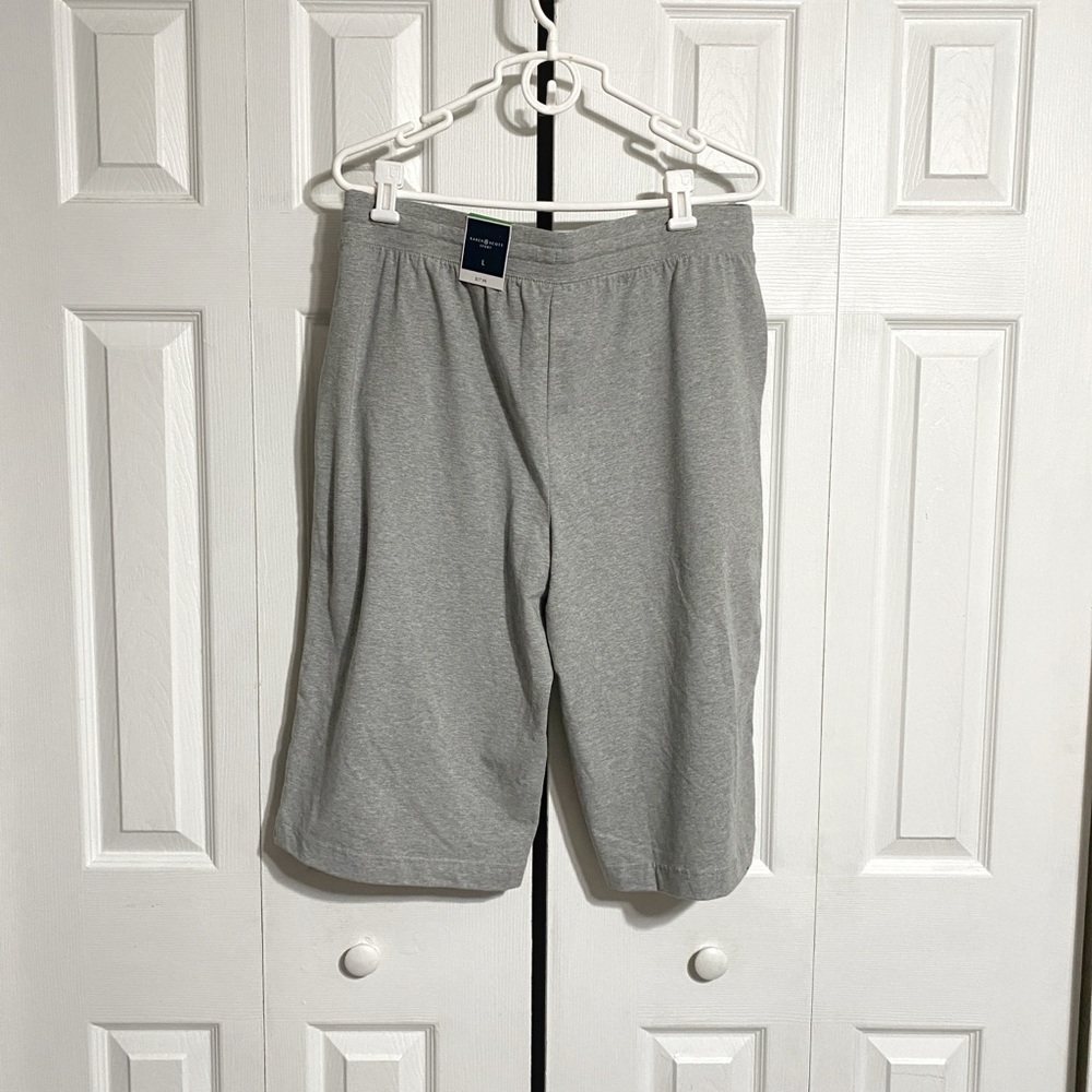 Karen Scott sport Capri NWT Heather gray skimmer cotton knit pants size LARGE - Picture 5 of 11